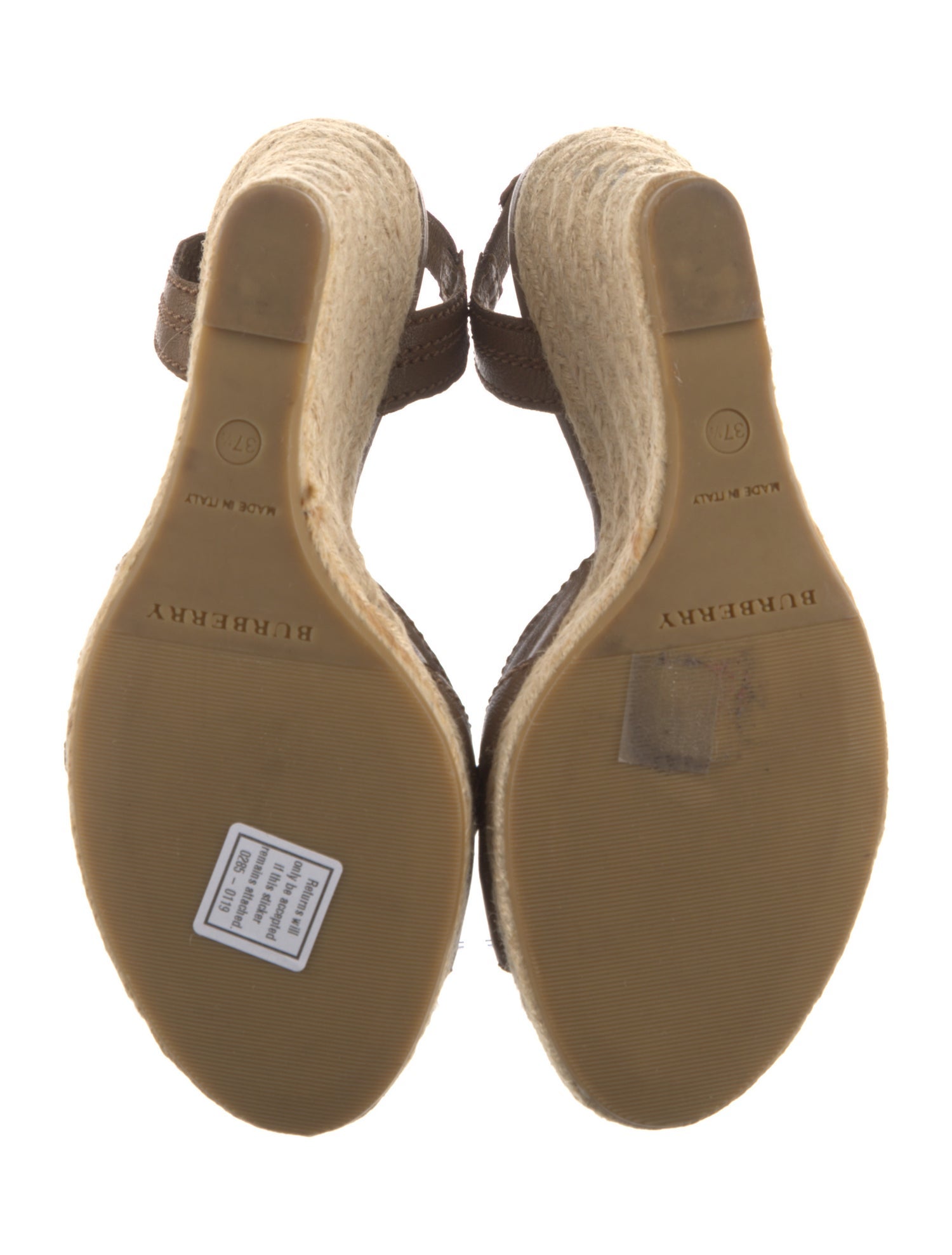 Burberry House Check Pattern Leather Espadrilles